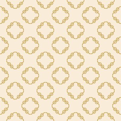 Minimal Classy Less is More Exquisite Monogram Seamless Repeat Pattern with Gold Scroll Ornament on Beige Baroque Medieval Victorian Style Textile Wallpaper Mattress Backdrop Embroidery Fabric Tiles