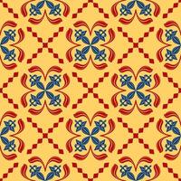 Elaborate Traditional Seamless Vintage Florals Filigree Geometric Scroll Ornament Design Repeat Pattern. Intricate Flourish Fleur de lis Damask Baroque For Tiles Floor Decoration Carpet Curtain Prints vector