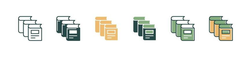 library pile of book icon set simple literature book stack school dictionary document signs illustration for web and app vector