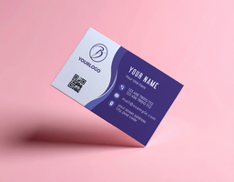 Business Card Mock Up Floating Pink Background Simple Elegant Design psd