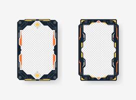 Digital futuristic frame element. Cyberpunk style. Design for banner, card, player card game, background. vector