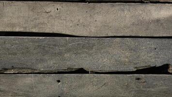 Old wooden floor with soil and sand on the surface for background. photo
