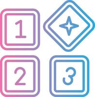Four square icons with numbers and stars vector