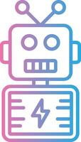 A robot with a box on top of it vector