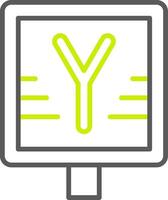 Y Intersection Simplified Tech Element vector
