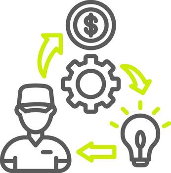 Process Streamlined Flat Badge vector