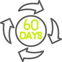 60 Days Interactive Line Art vector