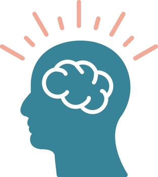 Cognitive Function Efficient Flat Badge vector