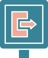 Exit Door Colorful App Emblem vector