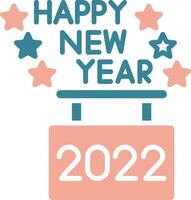 Happy New Year Interactive Line Art vector