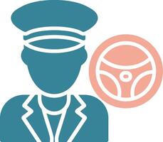 Taxi Driver Simplified Line Art vector