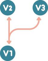 Version Control Tactile Flat Badge vector