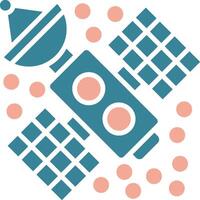 Satellite Dish Colorful Style Glyph vector