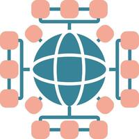 Global Network Expressive App Emblem vector