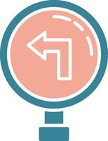Left Turn Vibrant UI Token vector
