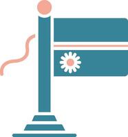 Nauru Flag Tactile Flat Badge vector