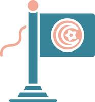 Tunisia Flag Simplified Tech Element vector