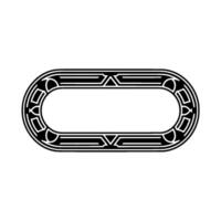 Geometric Deco Oval Frame - Black and White, Minimalist vector