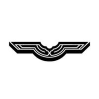 Abstract Black Geometric Wings on White vector