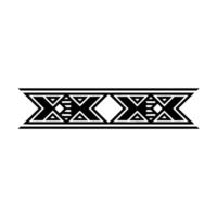 Geometric Aztec-Inspired Band Element, , Black Silver on White vector