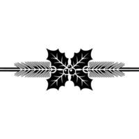 Minimalist Christmas Holly with Fir Elements on White vector