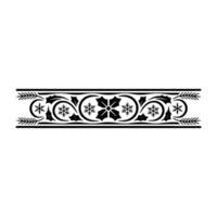 Christmas Border Ornament in Black White , Festive Decorative Element vector