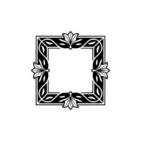 Elegant Black and White Floral Frame , Decorative Border Element vector