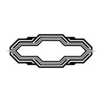 Geometric Frame, Futuristic on White, Modern Aesthetic vector