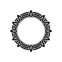 Geometric Starburst Frame in Minimalist Black White vector
