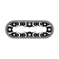 Geometric Celestial Frame Black White Oval vector