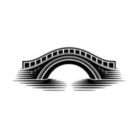 Minimalist Bridge Silhouette in Black and White vector