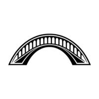 Minimalist Black Bridge on White, Modern Template vector