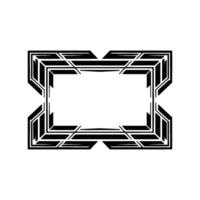 Art Deco Frame Border in Black and White, Geometric Ornament vector