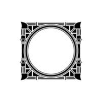Art Deco Circle Frame, Geometric Elegance, Ornamentation vector