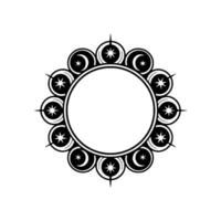Celestial Circle Minimalist Moon Star Emblem vector
