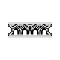 Geometric Archway Ornament, Art Deco Style, Linear vector