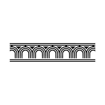 Geometric Arch Border, Minimalist , Modern Pattern - Linear