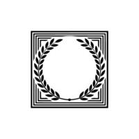 Geometric Laurel Wreath, Minimalist , Elegant Emblem vector