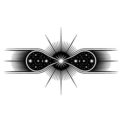 Celestial Symmetry Abstract Starburst Emblem