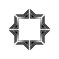 Geometric Star Frame, Minimalist , Abstract Outline, Monochrome vector
