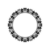 Geometric Crown Frame,Minimalist , Circular Motif vector