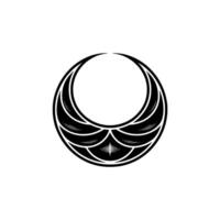Geometric Moon Emblem, Minimalist vector