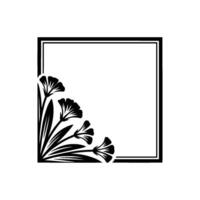 Elegant Floral Frame,Minimalist Botanical vector