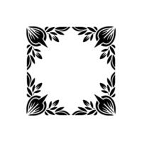 Elegant Botanical Frame, Black White, Minimalist vector