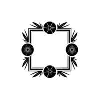 Geometric Deco Frame, Stylized Floral Accent vector