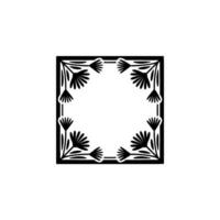 Geometric Floral Frame, Minimalist, Pattern vector