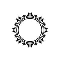 Stylized Sunburst Frame, Geometric Ornamentation, Ornament vector