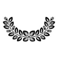 Stylized Laurel Wreath, Minimalist Botanical - Foliage vector