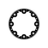 Celestial Circle Stylized Starburst Ornament - Geometric vector