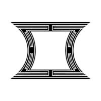 Geometric Deco Emblem, Minimalist , Elegant Outline, Symmetry vector